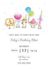 Snacks Queue - Invitación de Cumpleaños